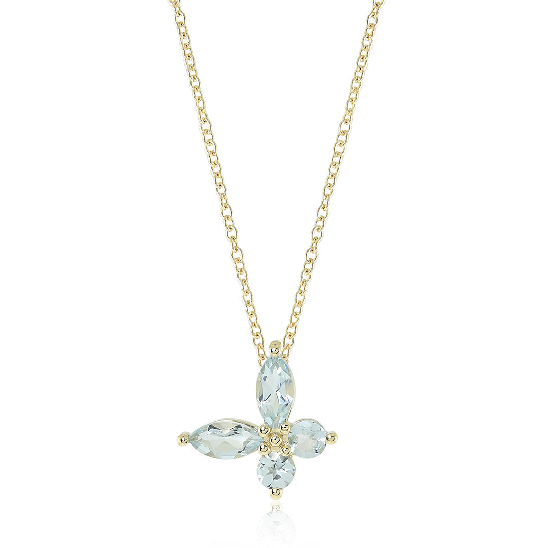 Gump's Signature Papillon Pendant Necklace in Aquamarines