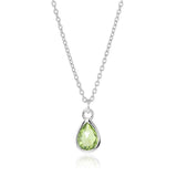 Teardrop Pendant Necklace in Peridot