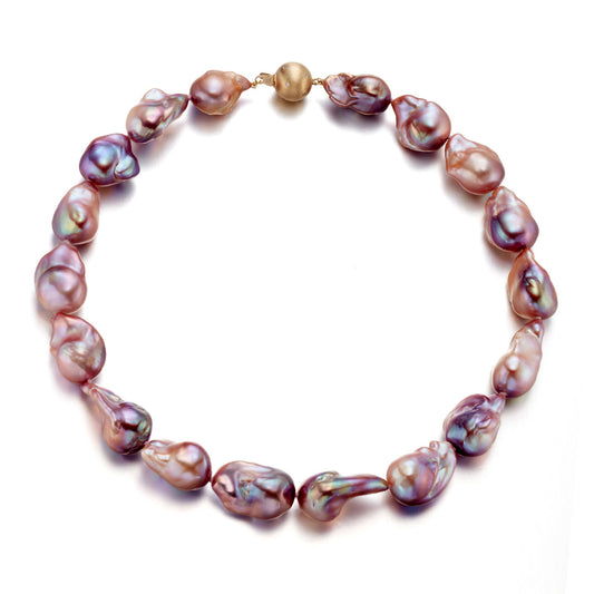 Gump's Signature Baroque Pink Mauve Pearl Necklace