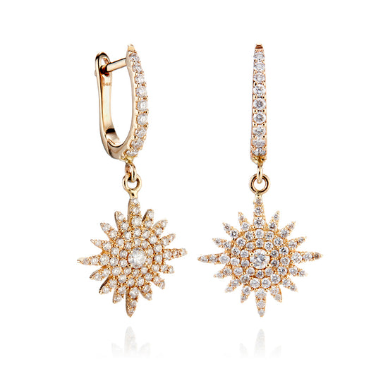 Diamond Star Drop Earrings