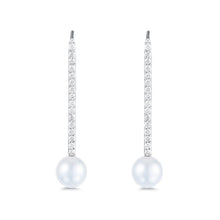 Carbon & Hyde Diamond & Pearl Stick Earrings