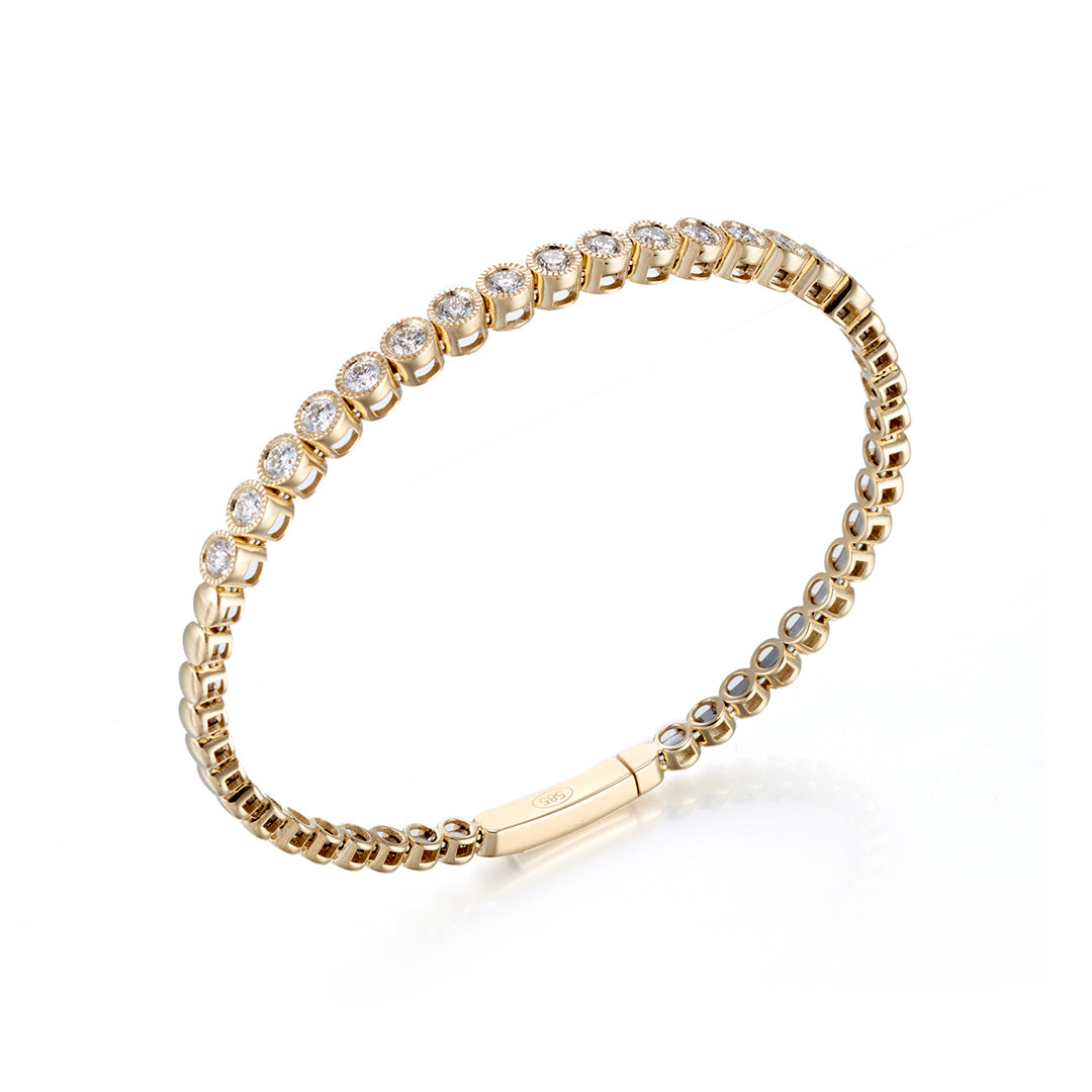 Flexible Gold & Diamond Bangle