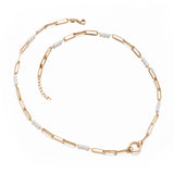 Doves Paper Clip Pearl Chain Necklace