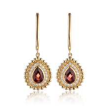 Doves Garnet Drop Earrings