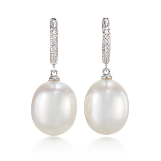 Gump's Signature Chelsea Earrings in South Sea Pearls & Diamonds