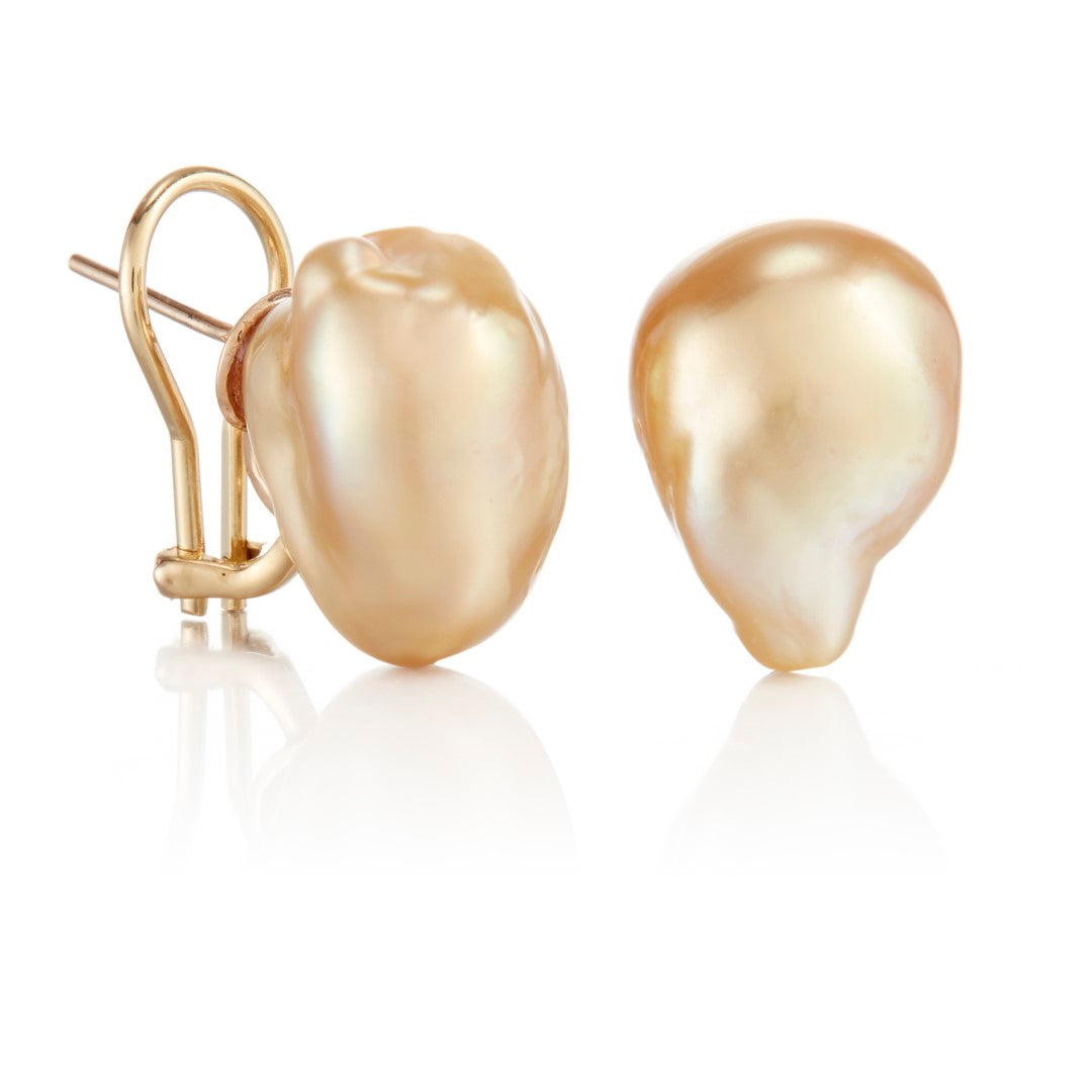 Golden Baroque South Sea Pearl Earrings