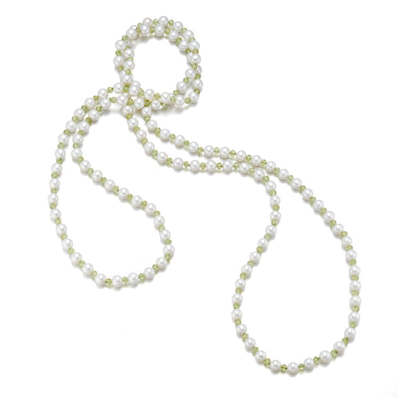 Gump's Signature 5mm Pearl & Peridot Rope Necklace