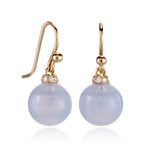 Gump's Signature Empress Earrings in Blue Lace Agate & Diamonds