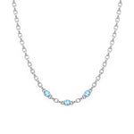 Gump's Signature Silver Link Necklace in Swiss Blue Topaz