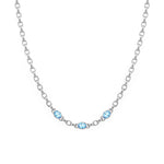 Gump's Signature Silver Link Necklace in Swiss Blue Topaz