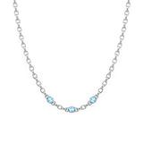 Gump's Signature Silver Link Necklace in Swiss Blue Topaz