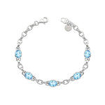 Gump's Signature Silver Link Bracelet in Swiss Blue Topaz