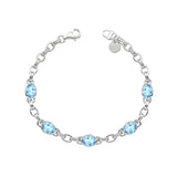 Gump's Signature Silver Link Bracelet in Swiss Blue Topaz