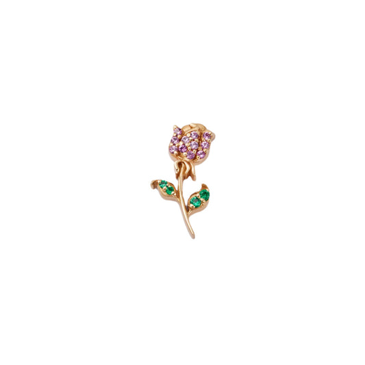 Loquet London PInk Sapphire Rose Charm