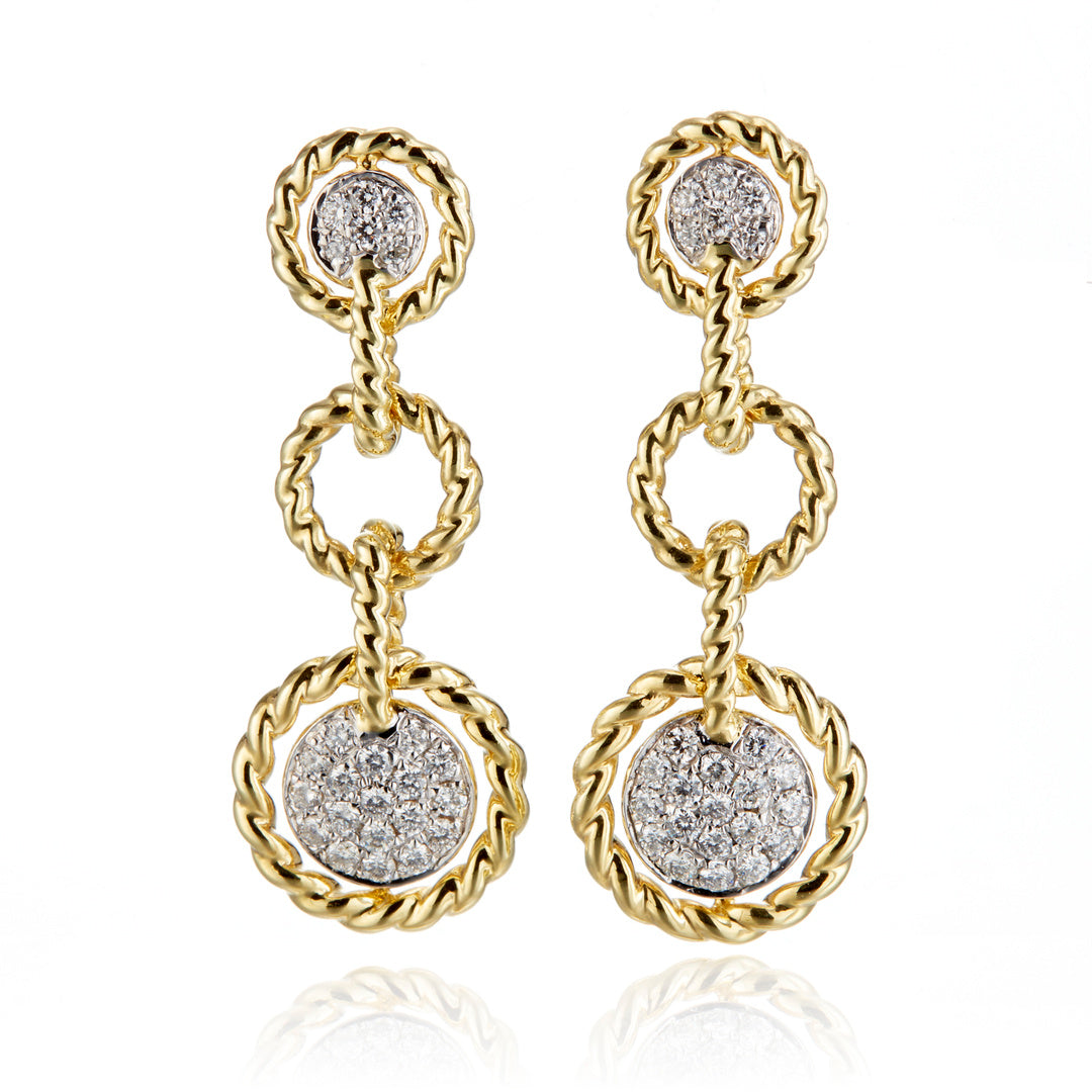 Diamond Twisted Circle Earrings