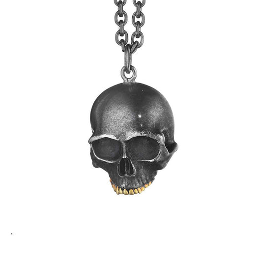 Anthony Lent Black Skull Pendant Necklace