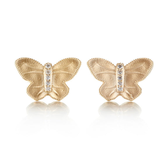 Butterfly & Diamond Earrings