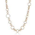 Gold Circle & Diamond Link Necklace