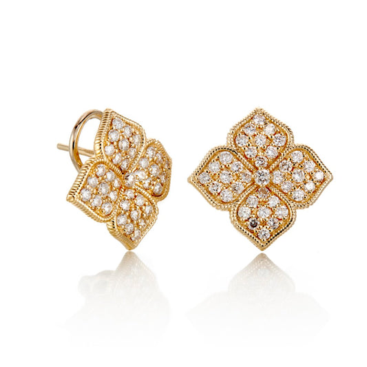 Pavé Diamond Floral Earrings