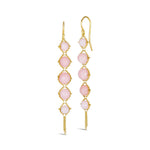 Amáli Long Textile Pink Opal Earrings