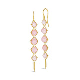 Amáli Long Textile Pink Opal Earrings