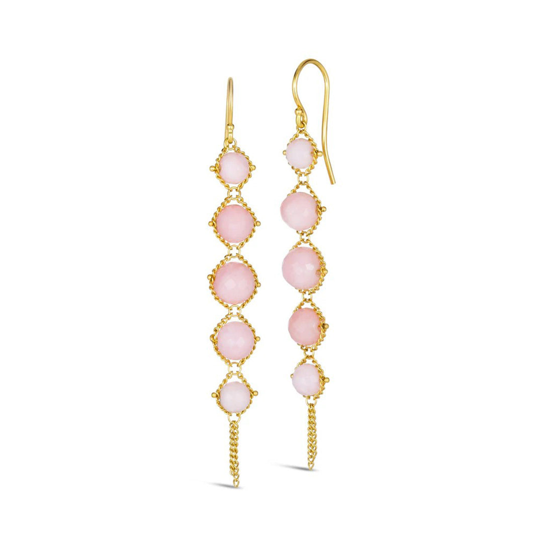 Amáli Pink Opal Long Textile Earrings