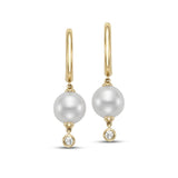 Pearl & Diamond Drop Earrings