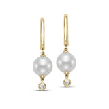 Pearl & Diamond Drop Earrings