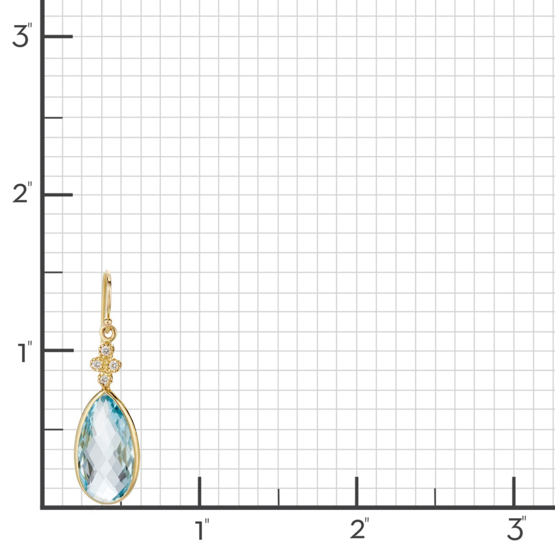 Swiss Blue Topaz & Diamond Drop Earrings