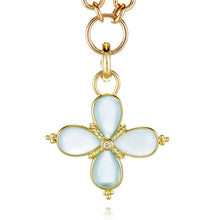 Cloudy Aquamarine Cross Pendant