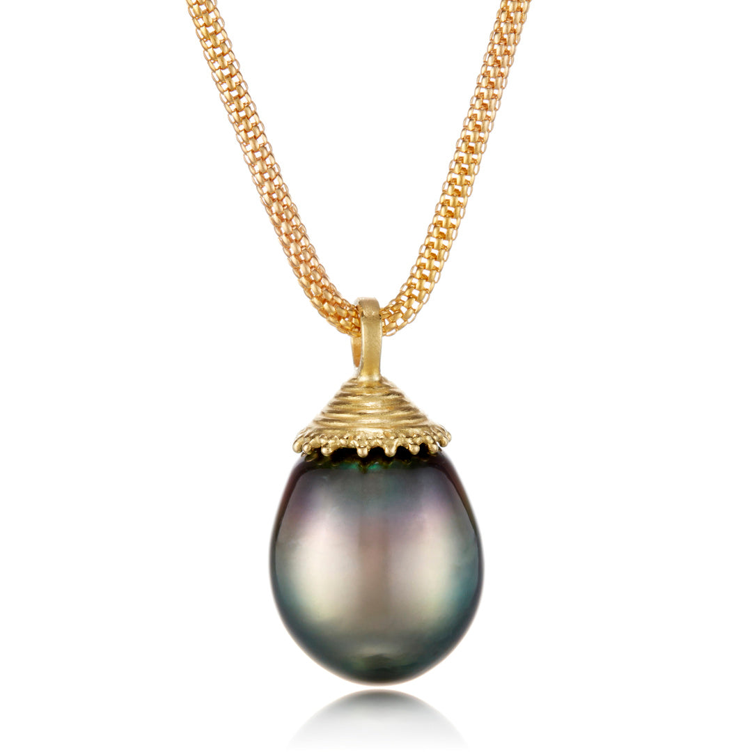Barbara Heinrich Tahitian Pearl Drop Pendant & Panda Chain