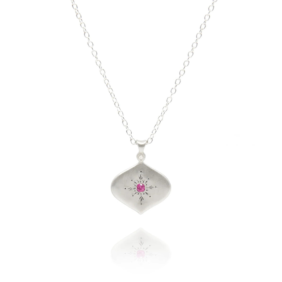 Adel Chefridi Pink Sapphire North Star Pendant Necklace