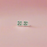 Emerald Clover Stud Earrings
