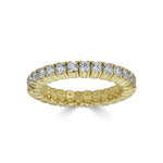 Zydo Yellow Gold Stretch Eternity Ring with Diamonds