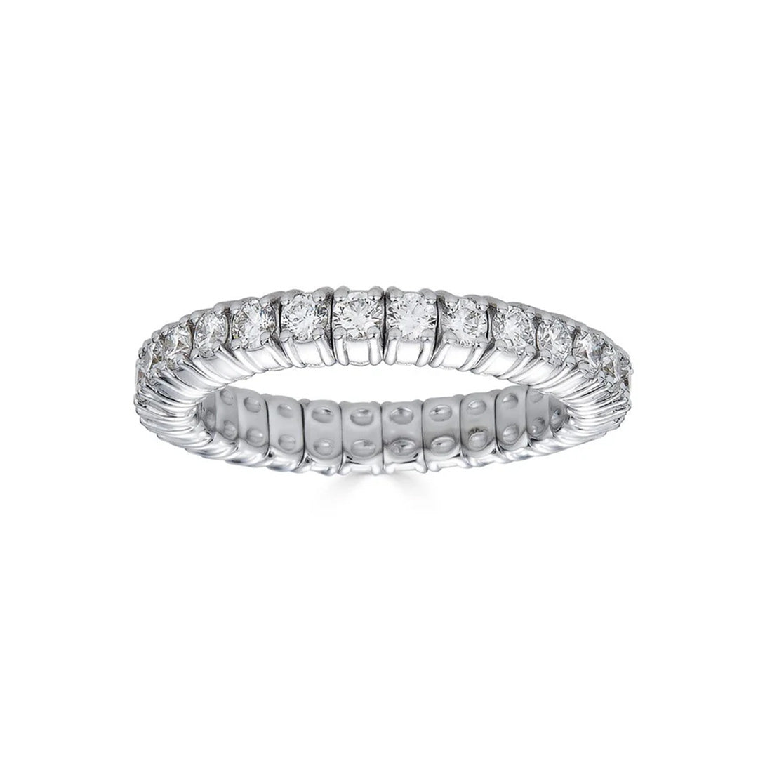 Zydo White Gold Stretch Eternity Ring with Diamonds