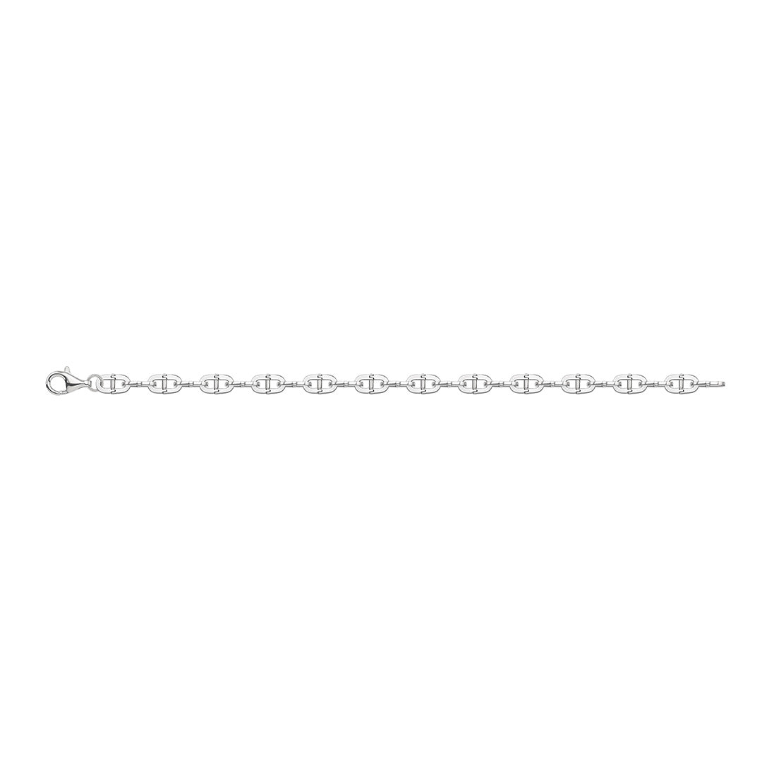 Gump's Signature Men's Silver Oval Hinged Link Bracelet