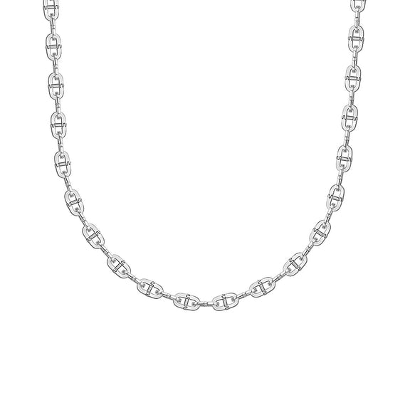 Gump's Signature Men's Silver Oval Hinged Link Necklace