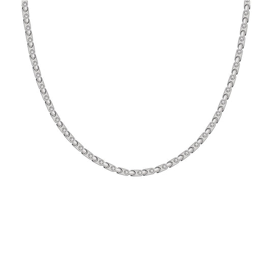 Gump's Signature Men's Silver Flat Link Necklace