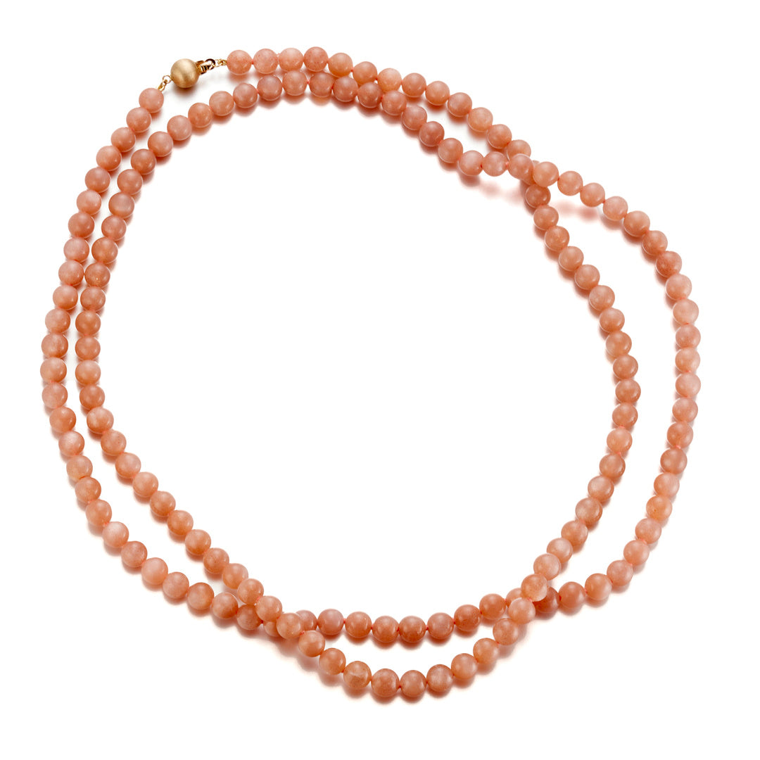 Gump's Signature 6mm Peach Moonstone Bead Necklace