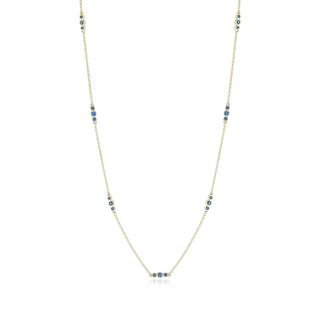 Gump's Signature Triplets Necklace in Blue Sapphires