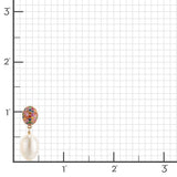 Multi-Colored Sapphire & Pearl Drop Earrings