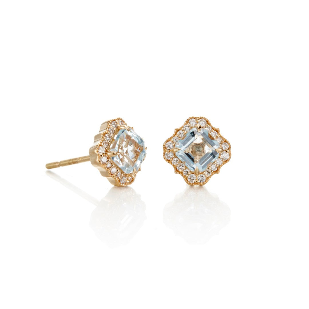 Swiss Blue Topaz & Diamond San Marco Earrings