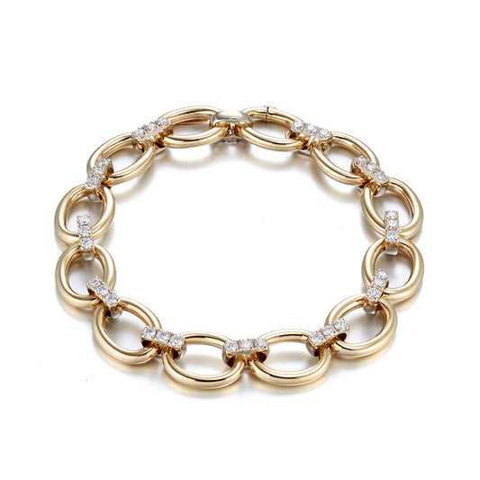 Gold & Diamond Link Bracelet