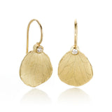 Hydrangea Petal & Diamond Drop Earrings