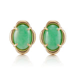 Gump's Signature Apple Green Jade Scalloped Earrings