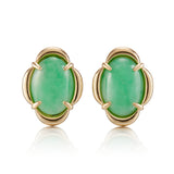 Gump's Signature Apple Green Jade Scalloped Earrings