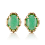 Apple Green Jade Scalloped Earrings