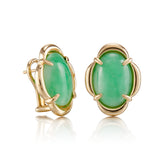 Apple Green Jade Scalloped Earrings
