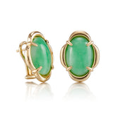 Apple Green Jade Scalloped Earrings