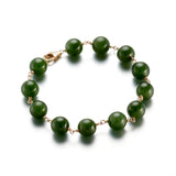 Gump's Signature 10mm Green Nephrite Jade Pigtail Bracelet
